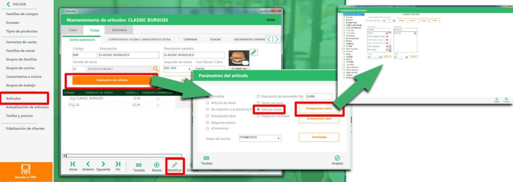 Tipos de artículo en el tpv restaurantes Glop 2 - Glop Software TPV