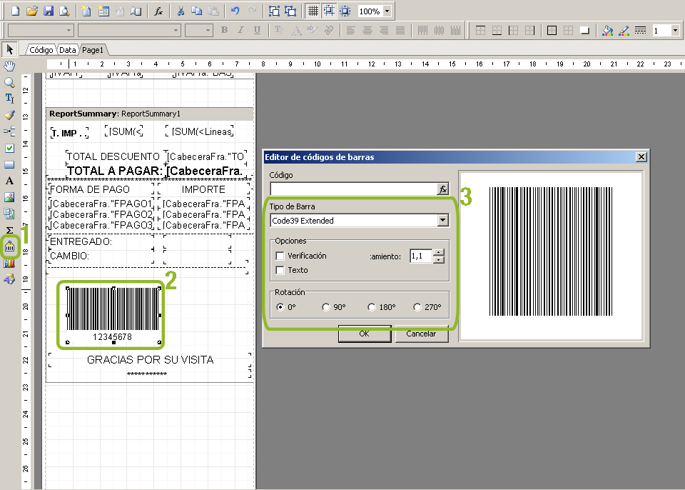 Código de barras diferido para Cashkeeper en Glop 3 - Glop Software TPV