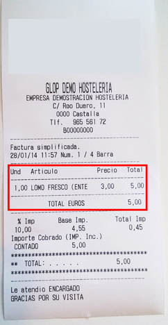 Unificar ingredientes extra en la línea de artículo ticket - Glop Software TPV