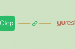 Logos de Glop y Yurest conectados mediante su integración